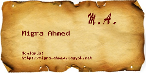 Migra Ahmed névjegykártya